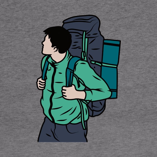 Backpacker Cartoon by SLAG_Creative